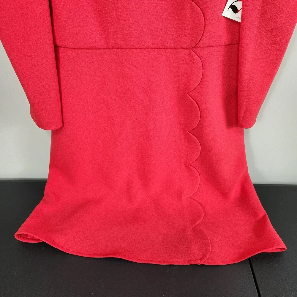 NWT $398 Shoshanna womens Brielle Puff Sleeve Dress Scalloped Accent Sz 8 Party - Picture 5 of 11